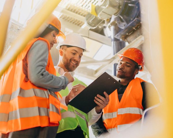 three-people-discussing-plan-factory